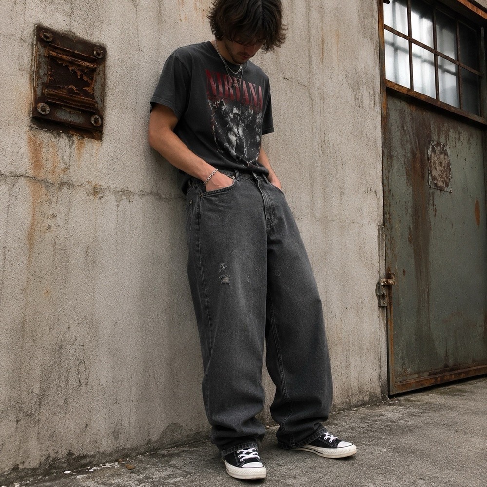 Vintage Tommy Hilfiger Freedom Fit Baggy Jeans Black Distressed 36x30‎ Y2K 2004